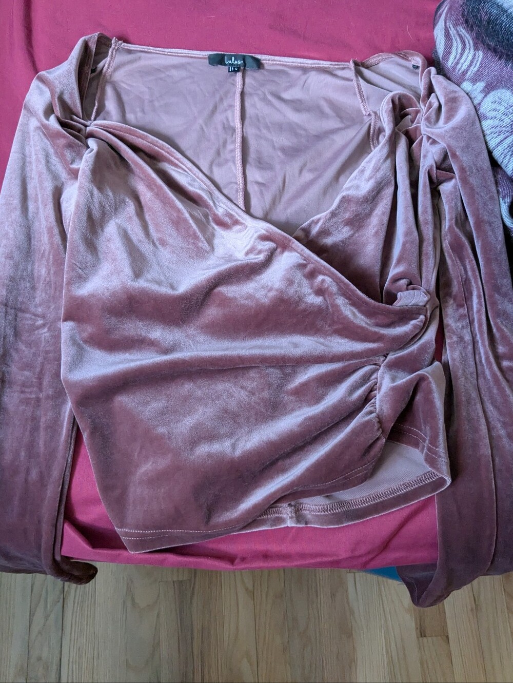 Lulu's Mauve Pink Velvet Top X Large NWT